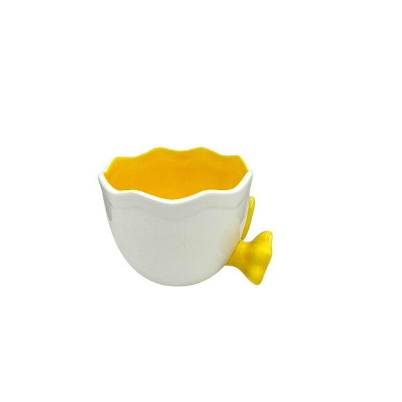 Bella Casa By Ganz Ceramic Egg-Shaped Bowl With Yellow Interior & Duck Feet - Picture 5 of 7